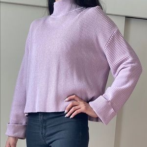 Lavender cropped turtle neck sweater